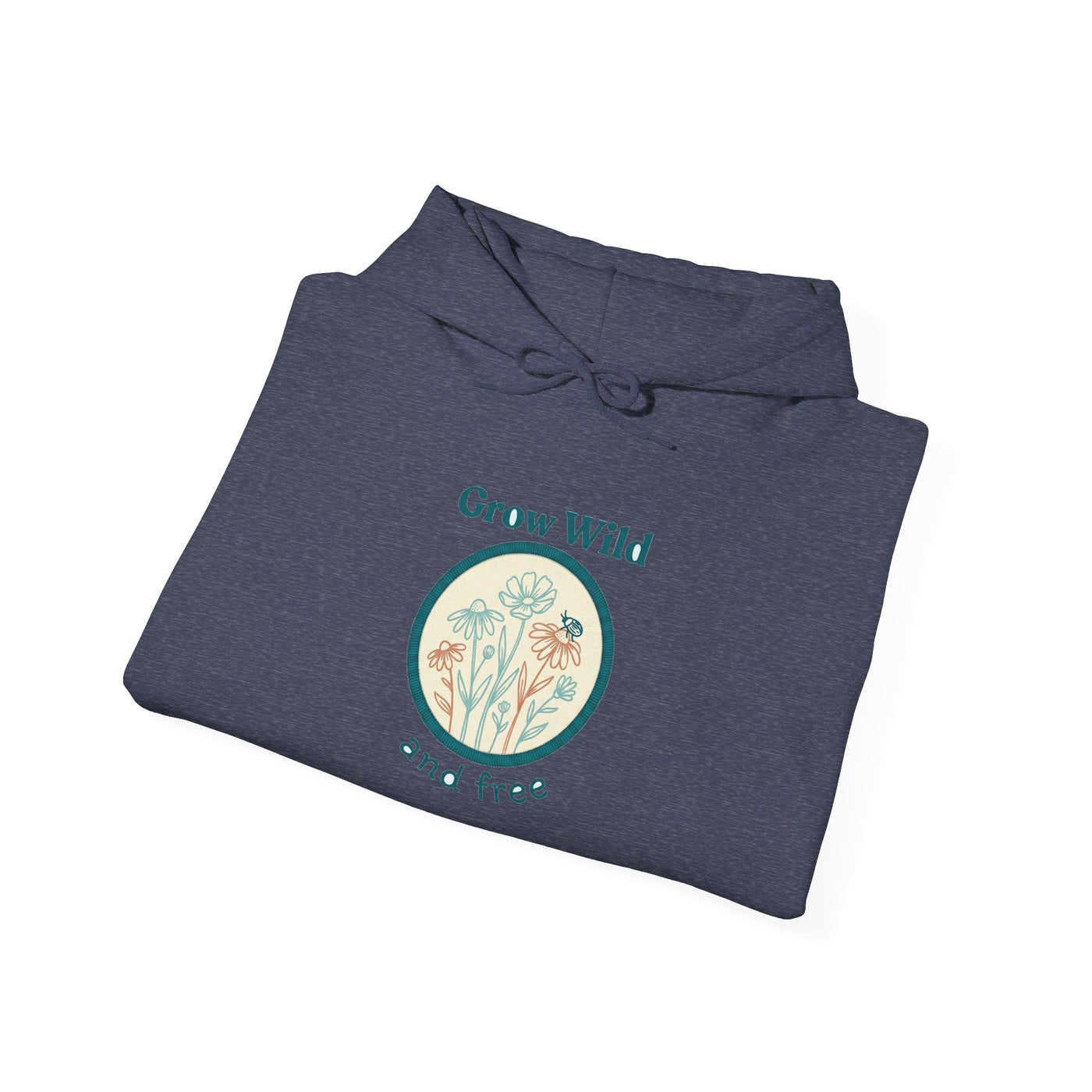 Stitched Meadow & Little Beetle Faux Embroidery Hoodie