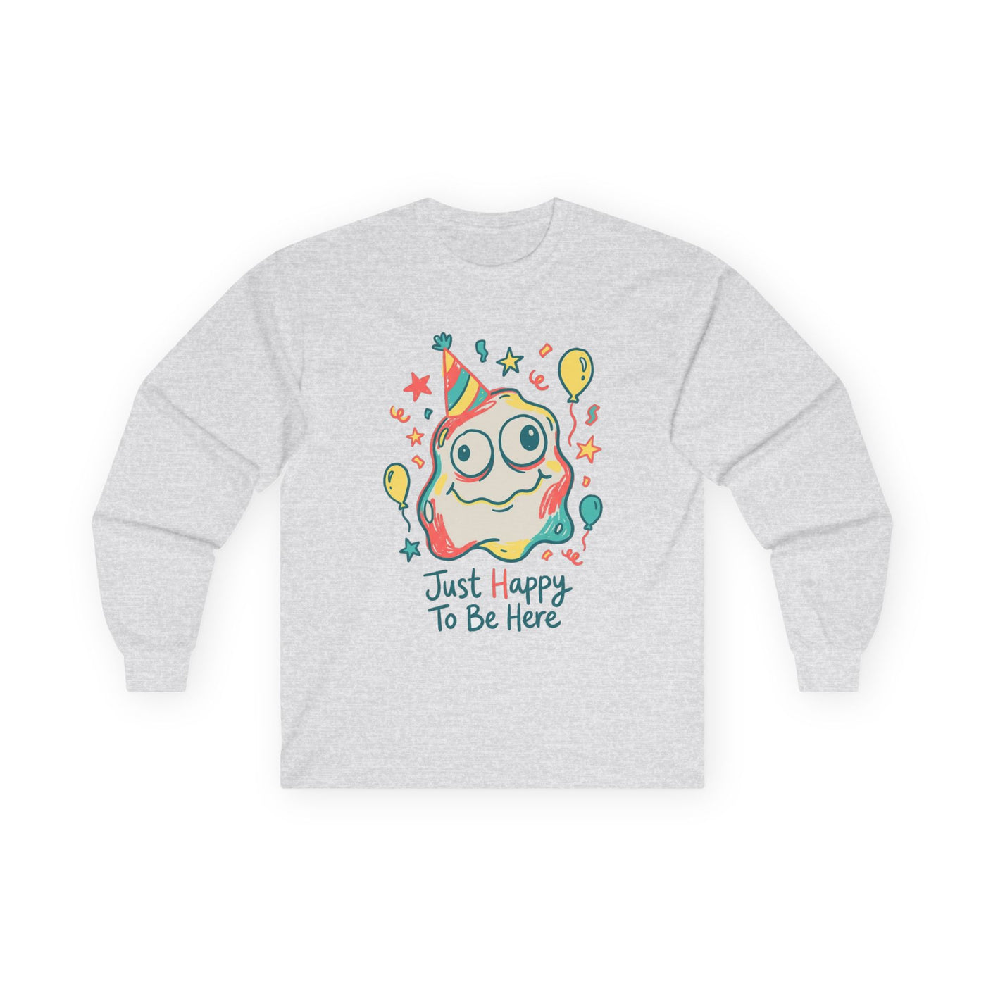 Wobbly Party Blob Just Happy To Be Here Long Sleeve