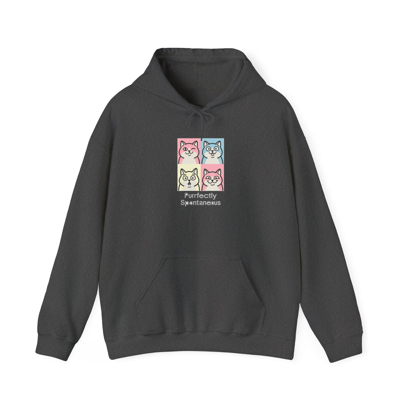 Pastel Pop Art Kitten Grid Hoodie