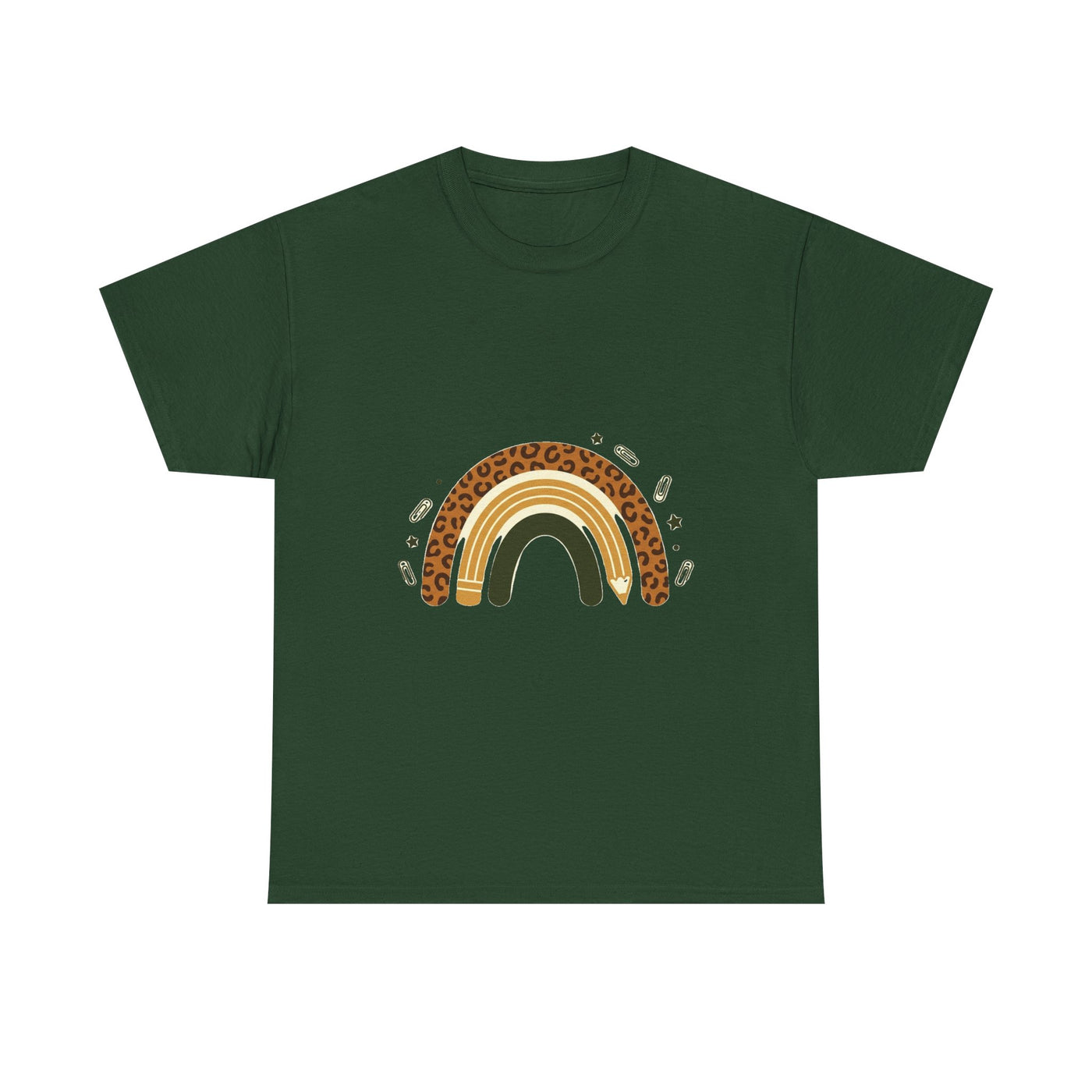 Boho Leopard Rainbow Teacher T-Shirt