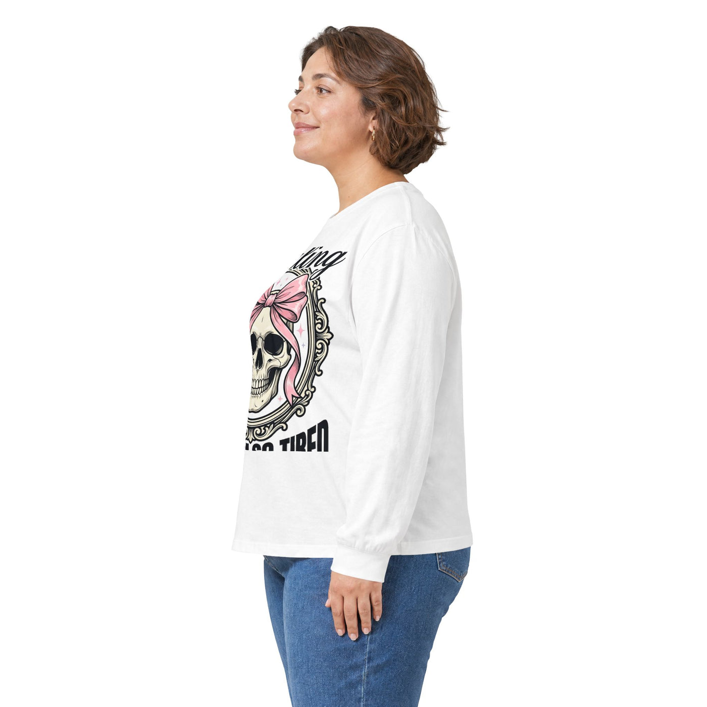 Healing But Exhausted Coquette Skull Long Sleeve