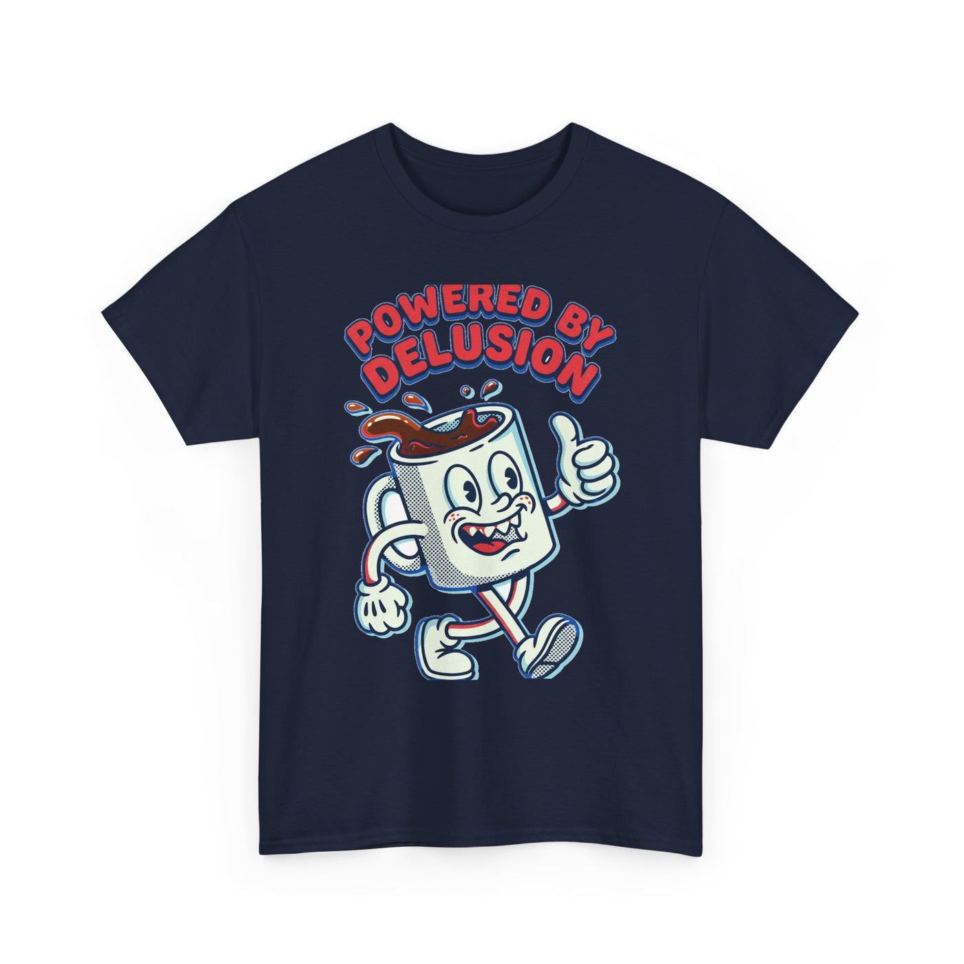 Powered By Delusion Coffee Mascot T-Shirt