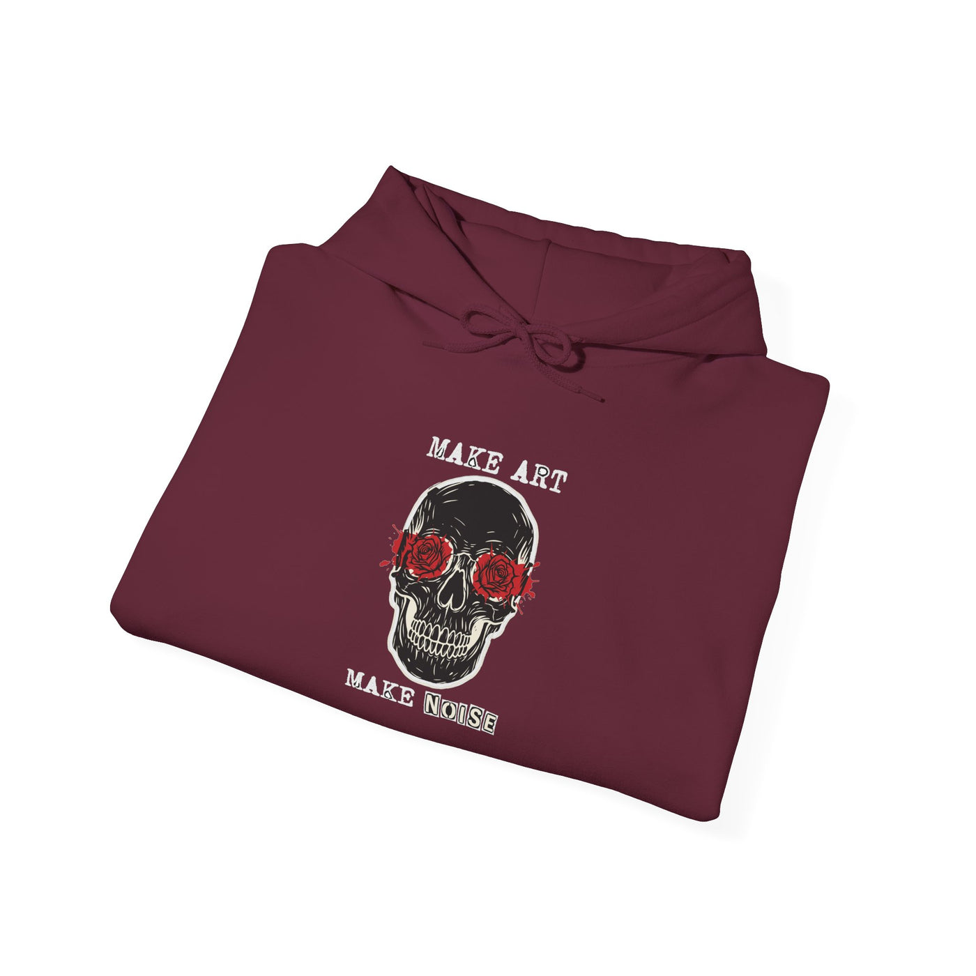 Make Art Make Noise Linocut Skull Hoodie