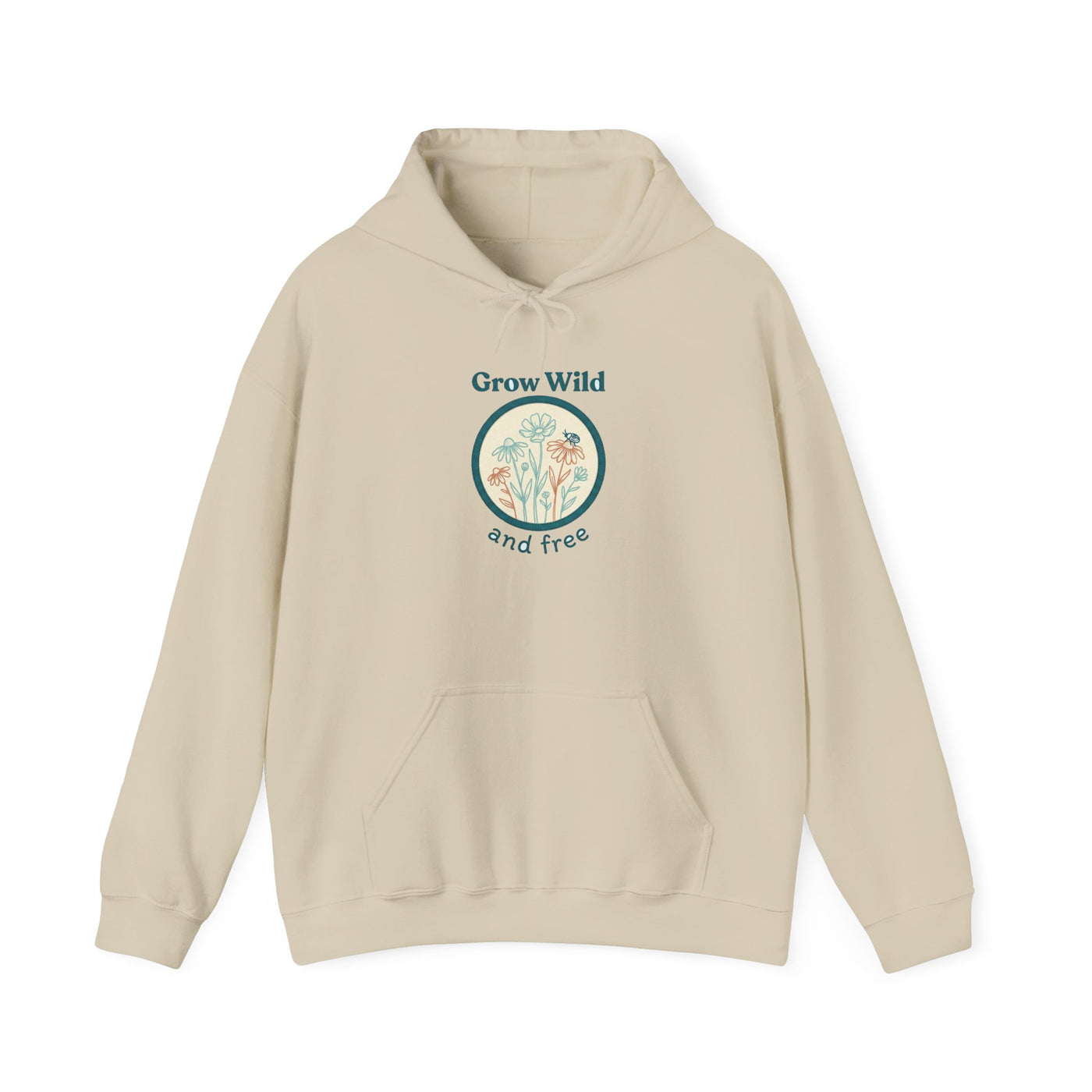 Stitched Meadow & Little Beetle Faux Embroidery Hoodie