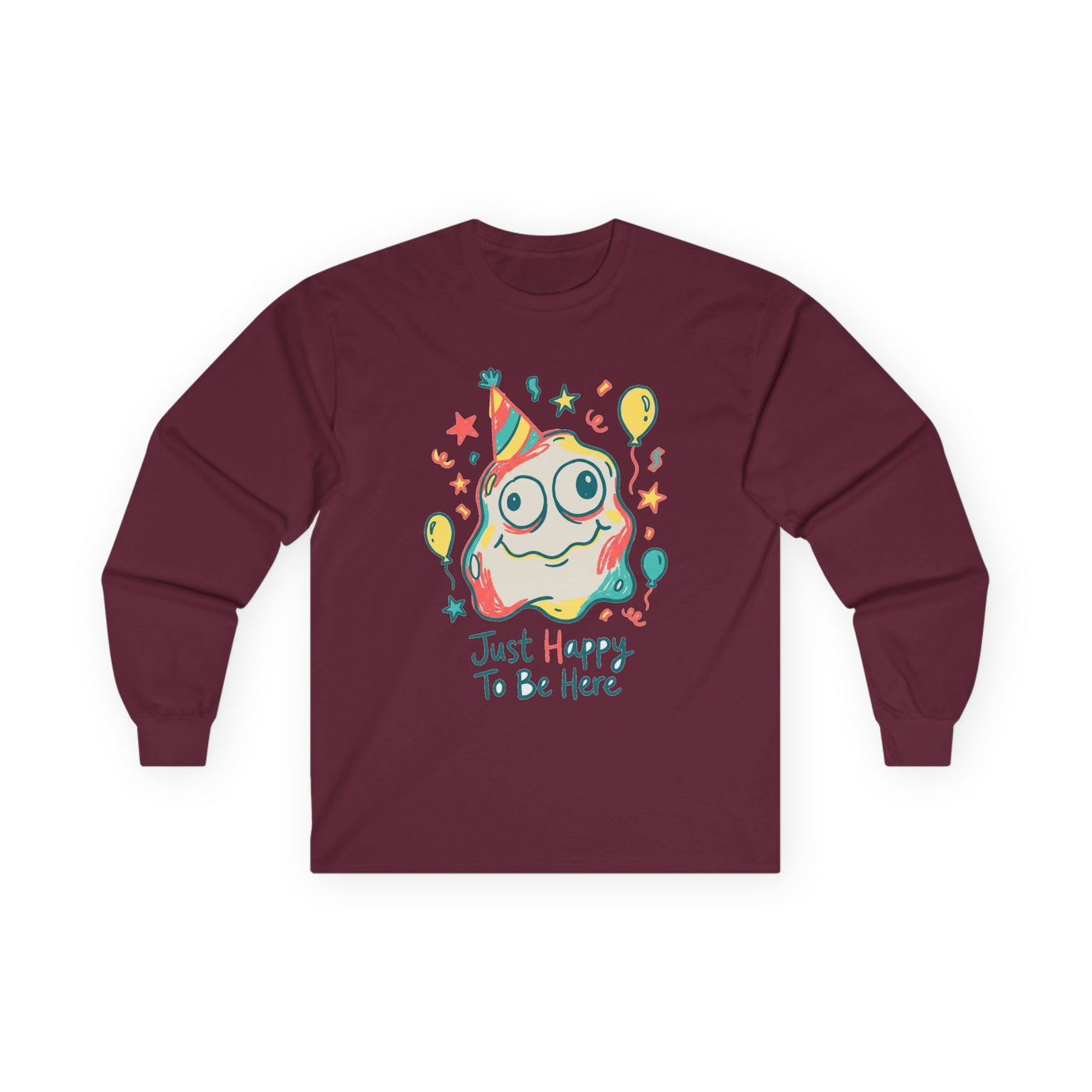 Wobbly Party Blob Just Happy To Be Here Long Sleeve