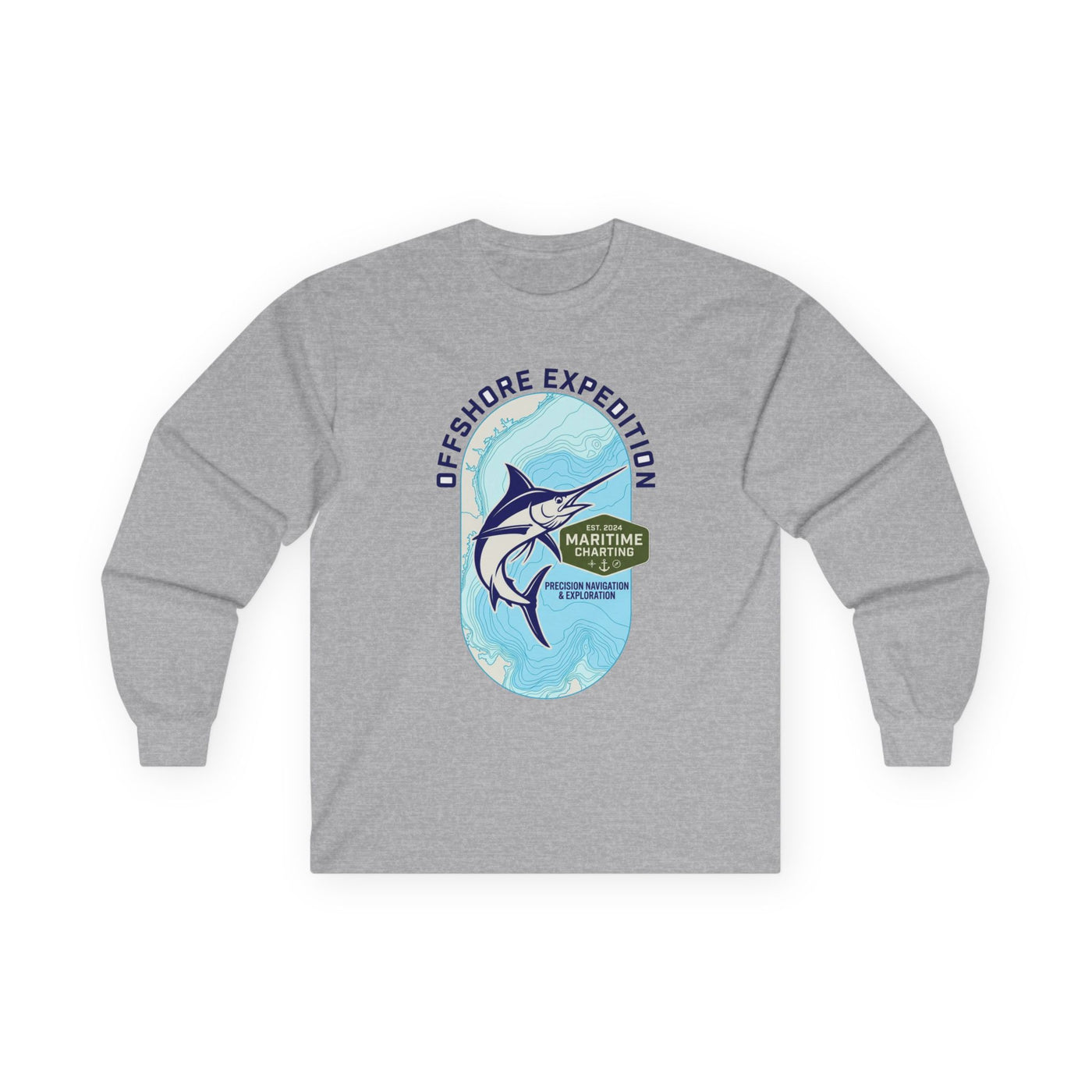 Coastal Bathymetry Marlin Badge Long Sleeve