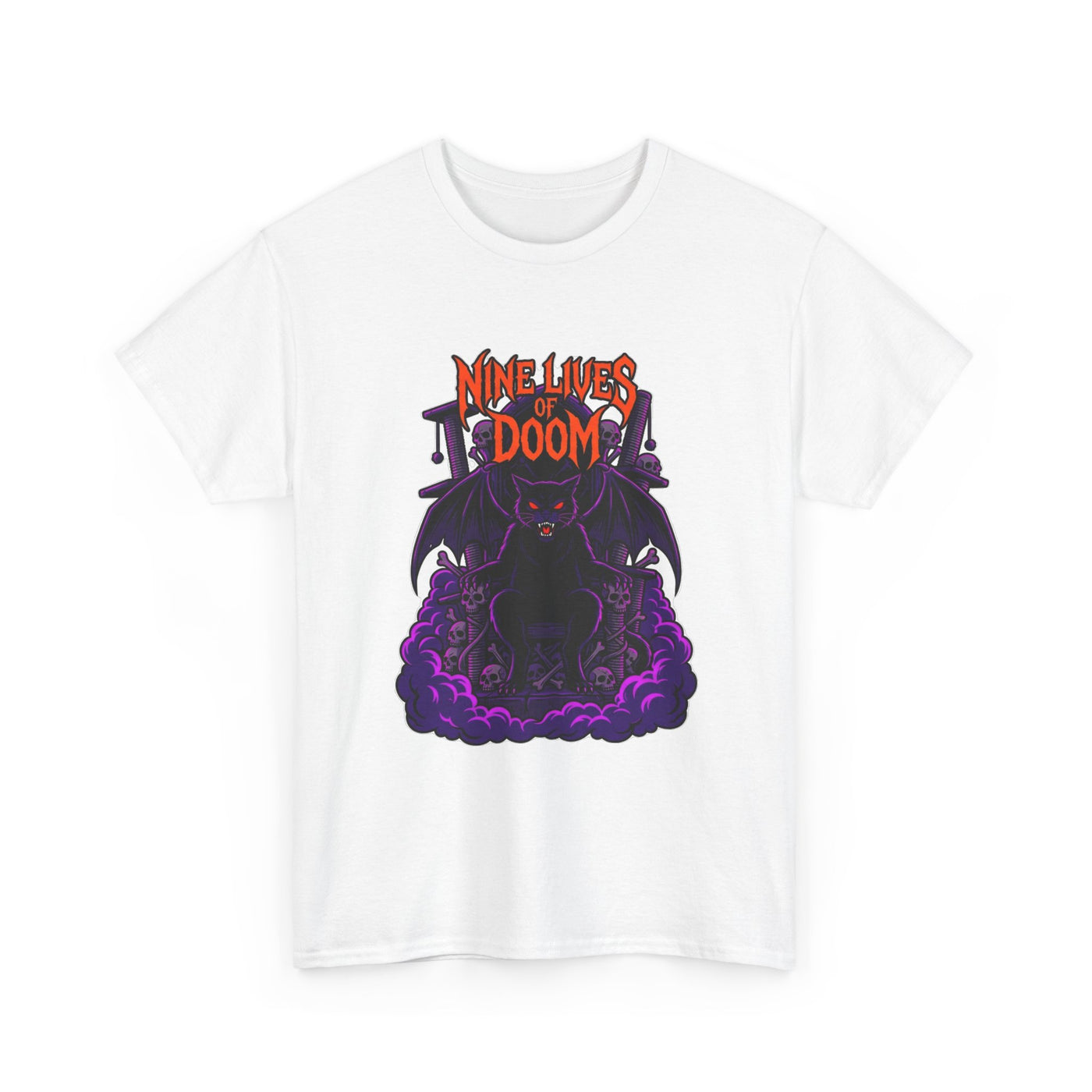 Nine Lives of Doom Heavy Metal Cat T-Shirt