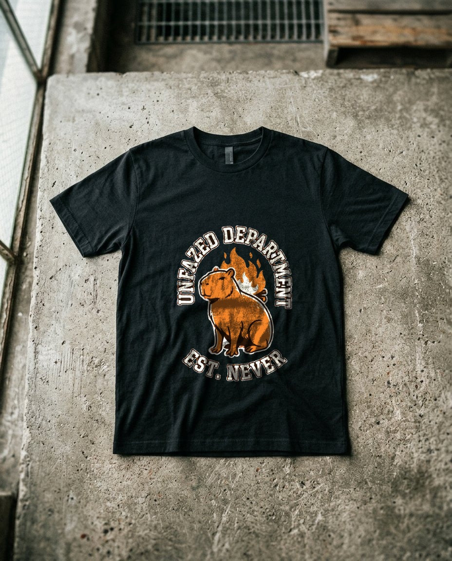 Unfazed Department Capybara Mascot — lifestyle photo