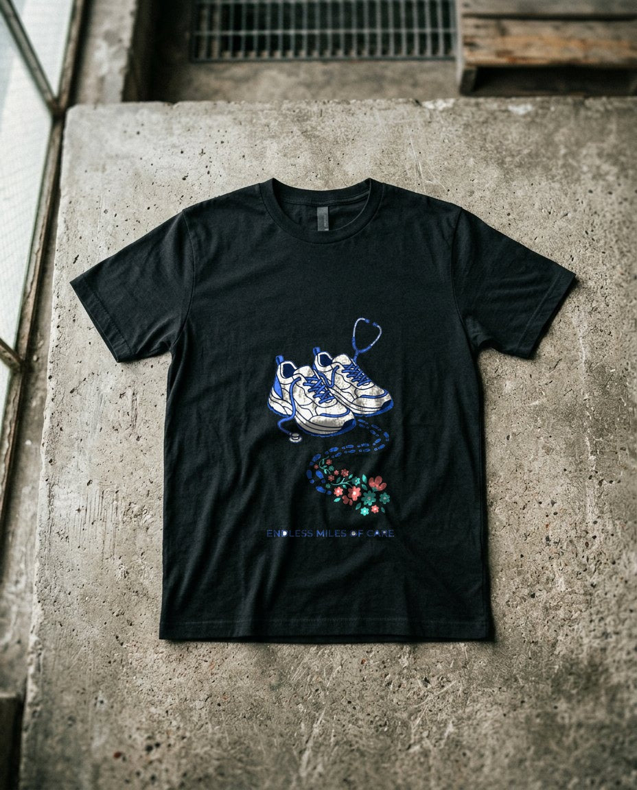 Miles of Care Floral Sneaker — lifestyle photo