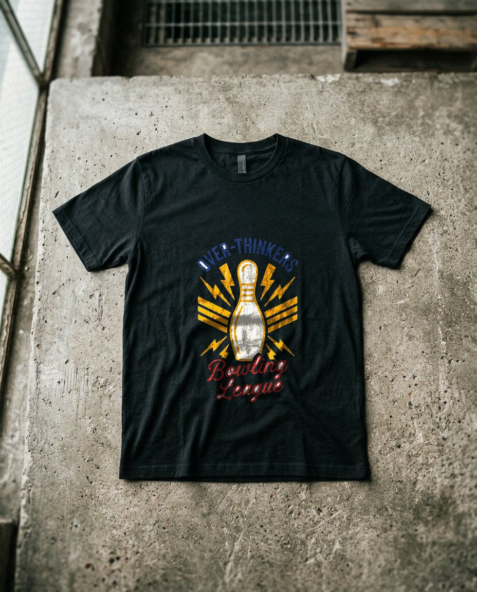 Anxiety Alley Retro Bowling Crest — lifestyle photo