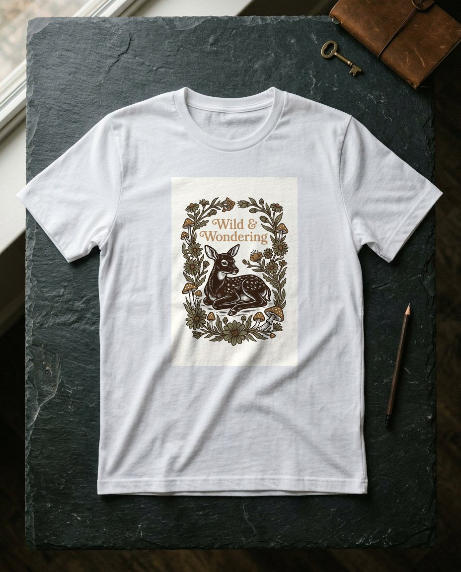 Wild & Wondering Vintage Fawn T-Shirt — lifestyle photo