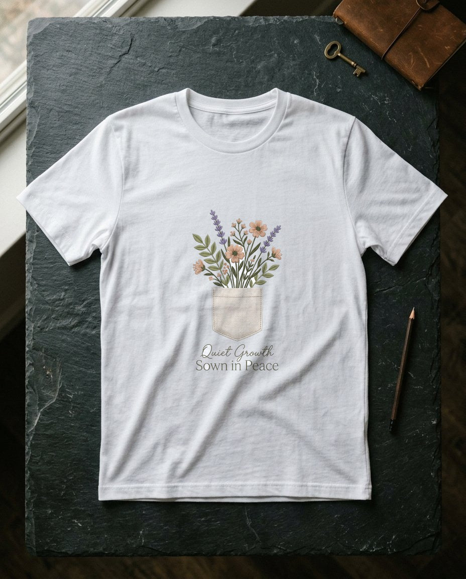 Pocketful of Peace Faux Stitch Tee — lifestyle photo
