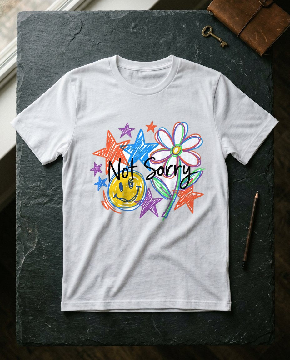 Scribble Your Own Rules Doodle Tee — lifestyle photo