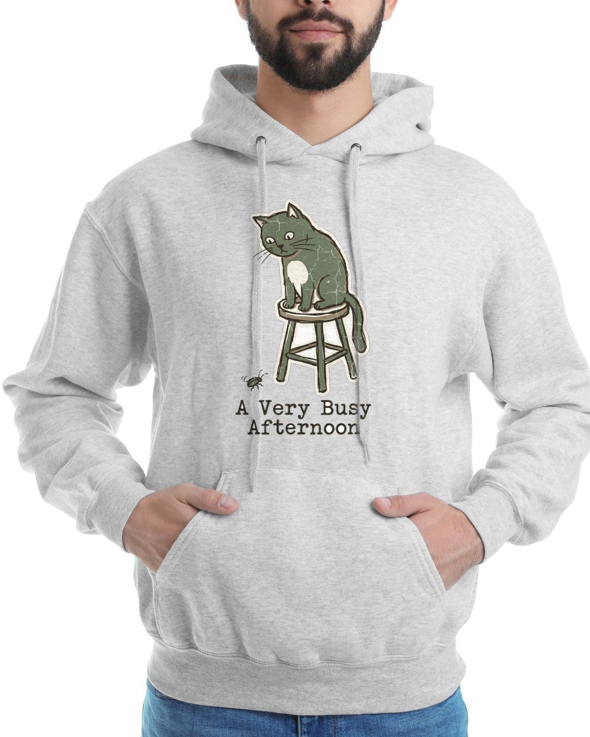 A Very Busy Afternoon Naive Cat Tee — lifestyle photo
