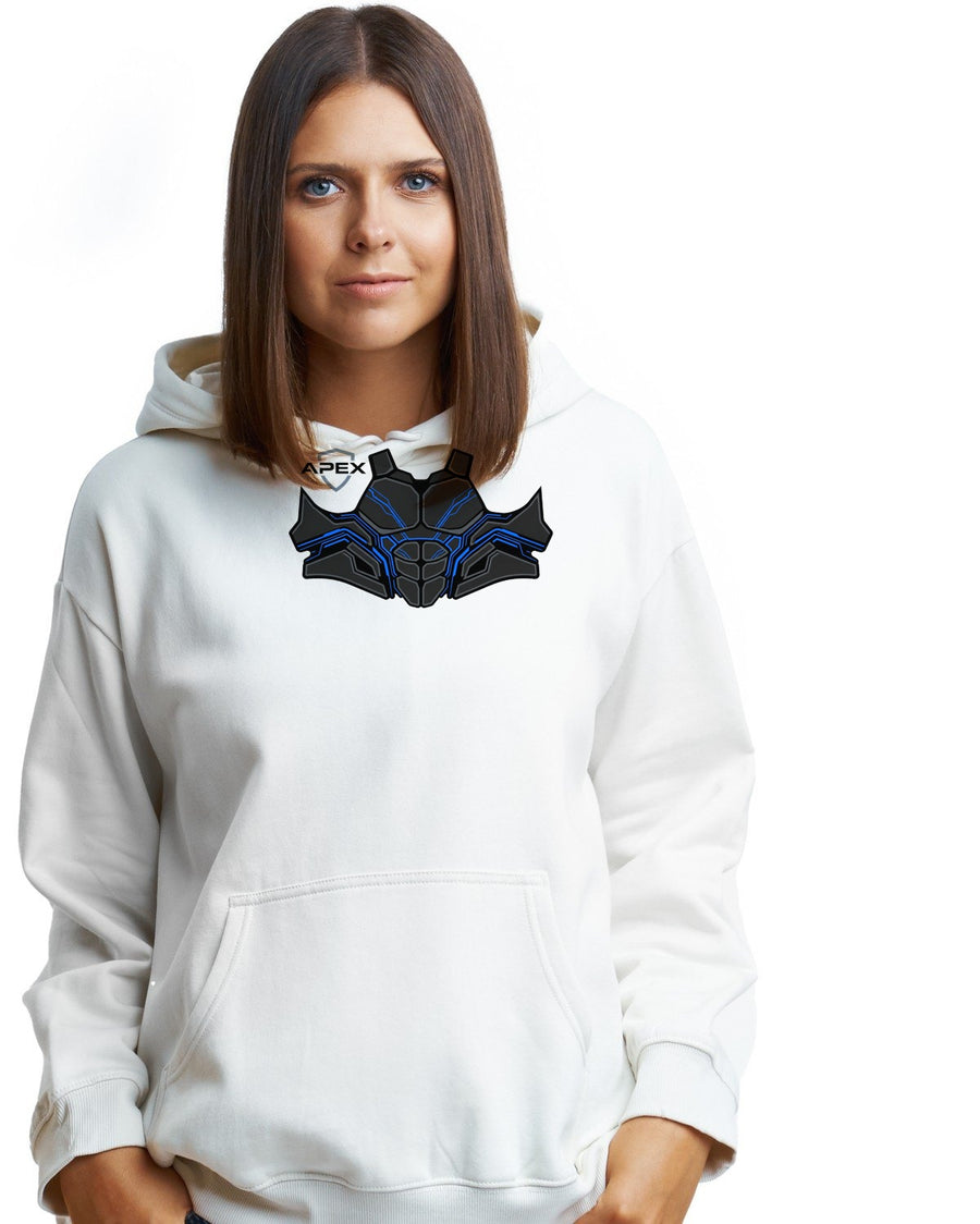 Apex Cybernetic Armor Compression Hoodie — lifestyle photo