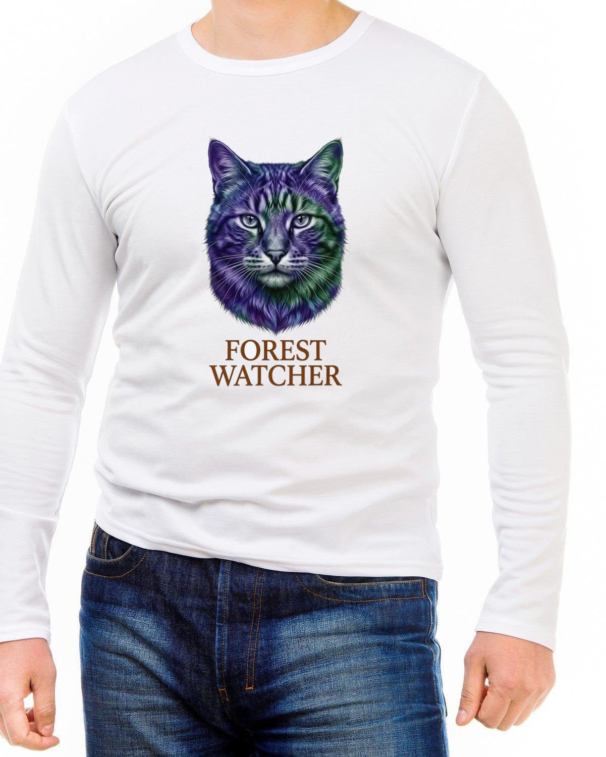 Mystical Mountain Cat Stare Tie-Dye — lifestyle photo