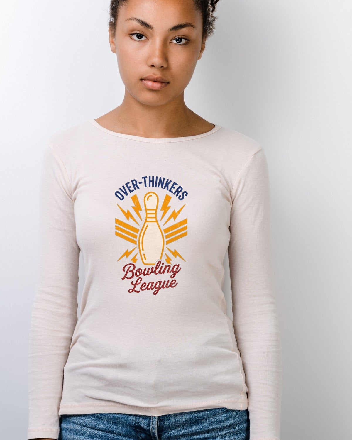 Anxiety Alley Retro Bowling Crest — lifestyle photo