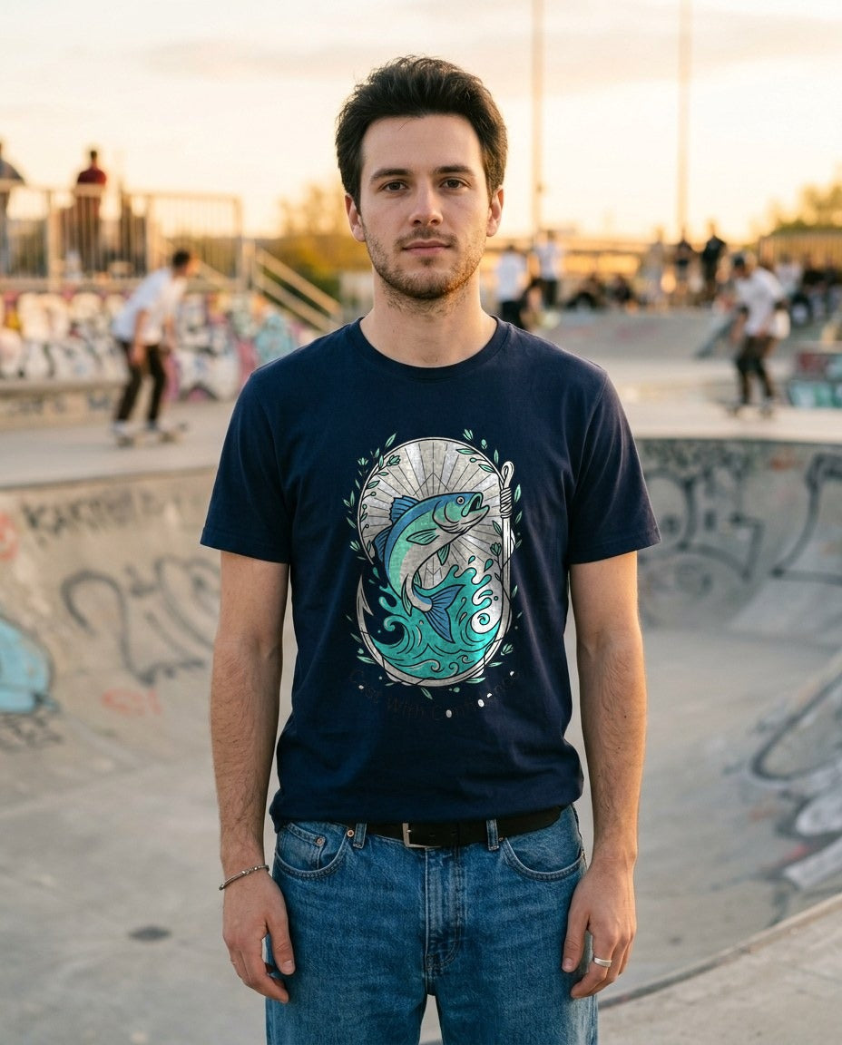 Cast With Confidence Floral Fishing Tee — lifestyle photo