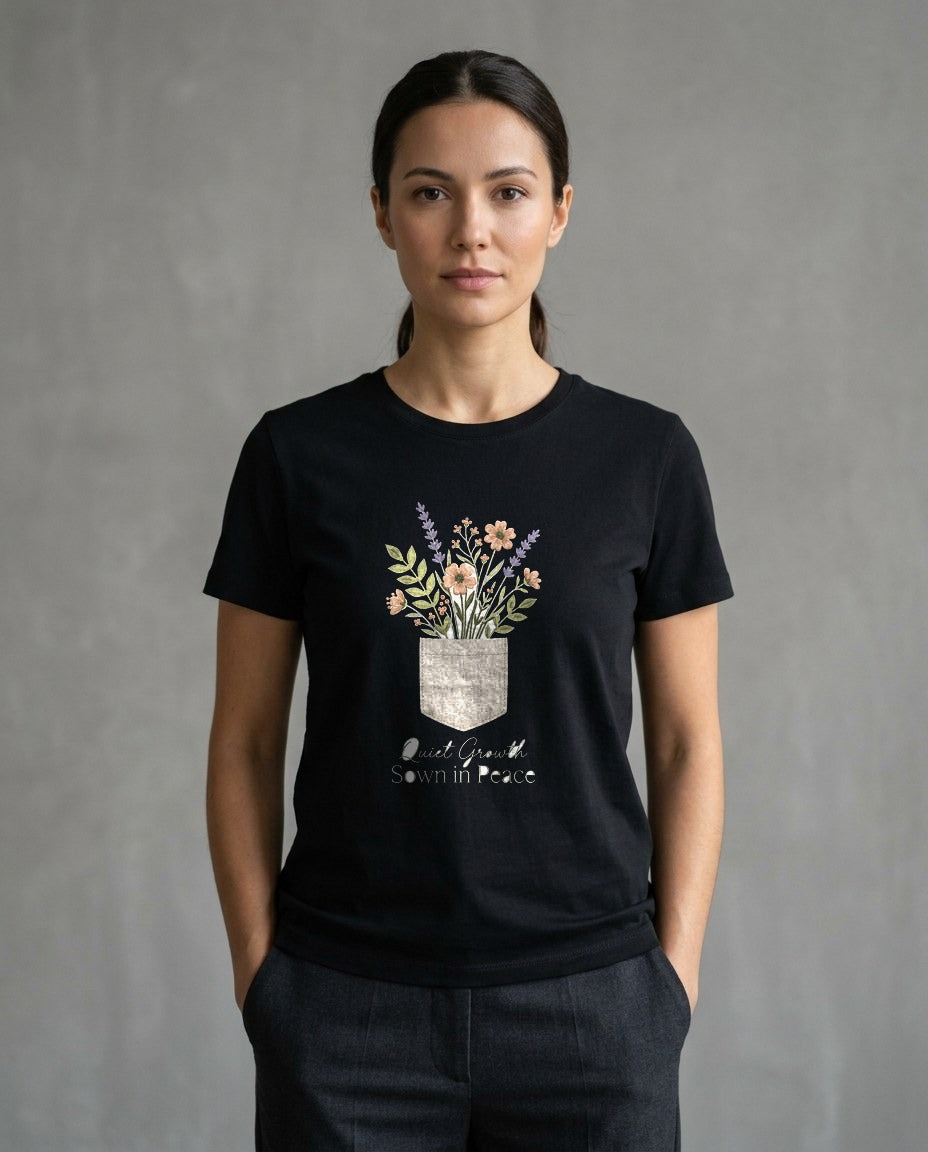 Pocketful of Peace Faux Stitch Tee — lifestyle photo