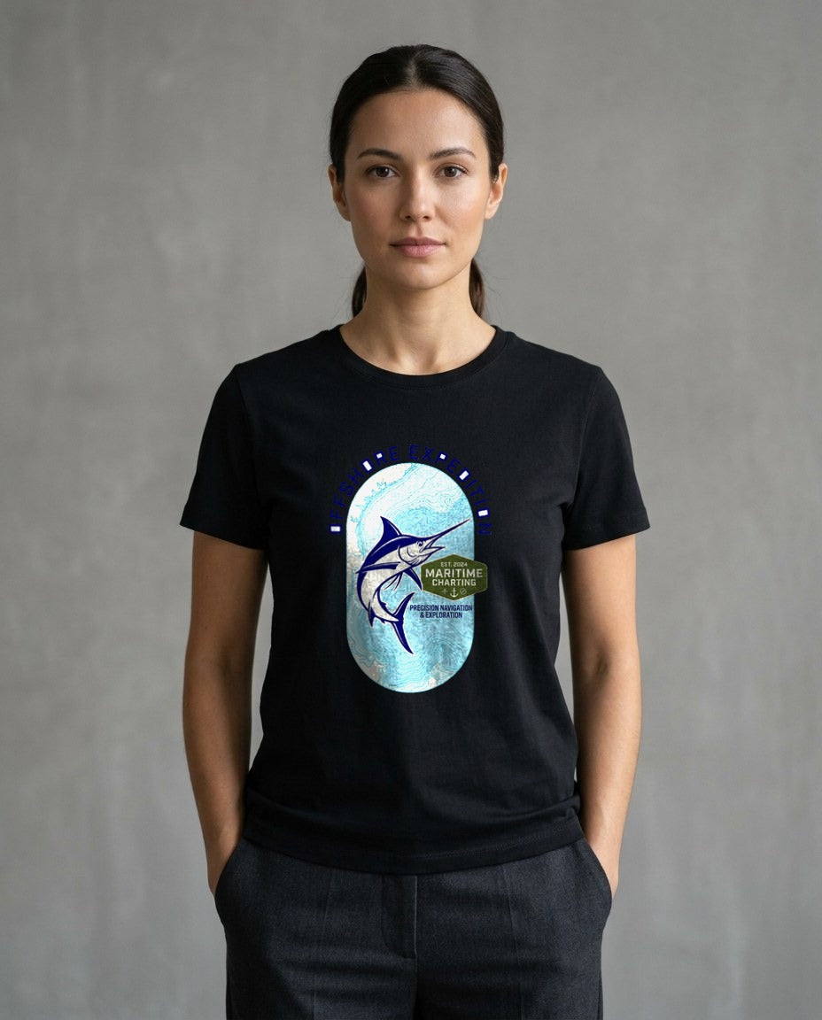 Coastal Bathymetry Marlin Badge — lifestyle photo