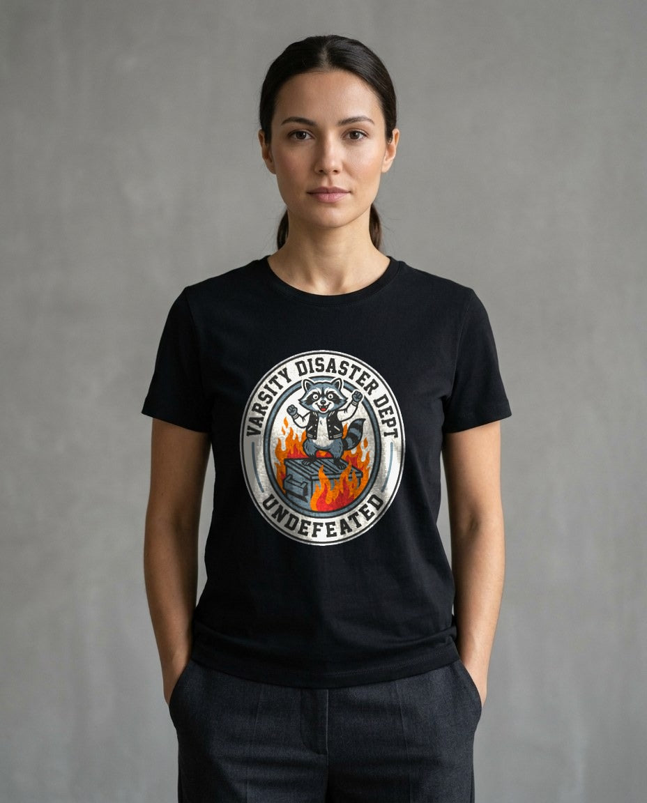 Varsity Disaster Dept Mascot Badge — lifestyle photo
