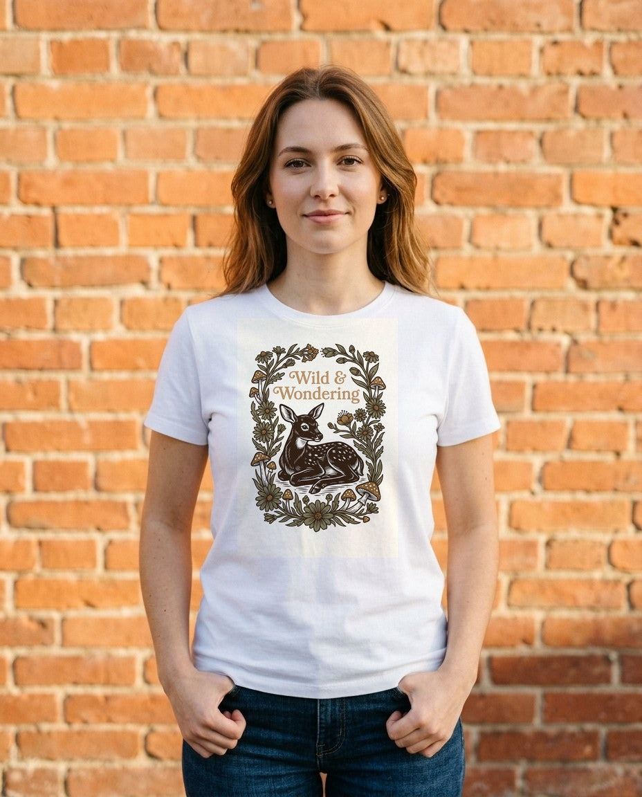 Wild & Wondering Vintage Fawn T-Shirt — lifestyle photo