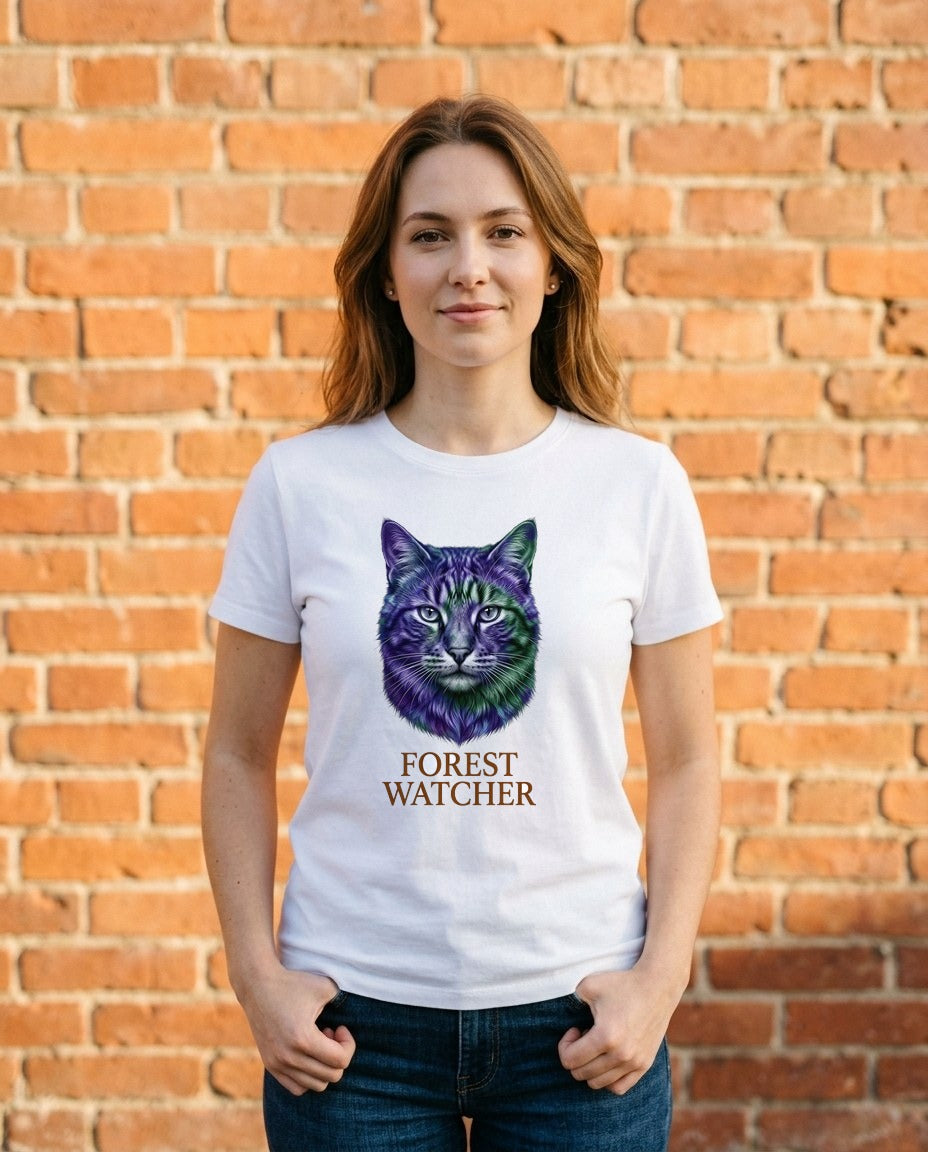 Mystical Mountain Cat Stare Tie-Dye — lifestyle photo