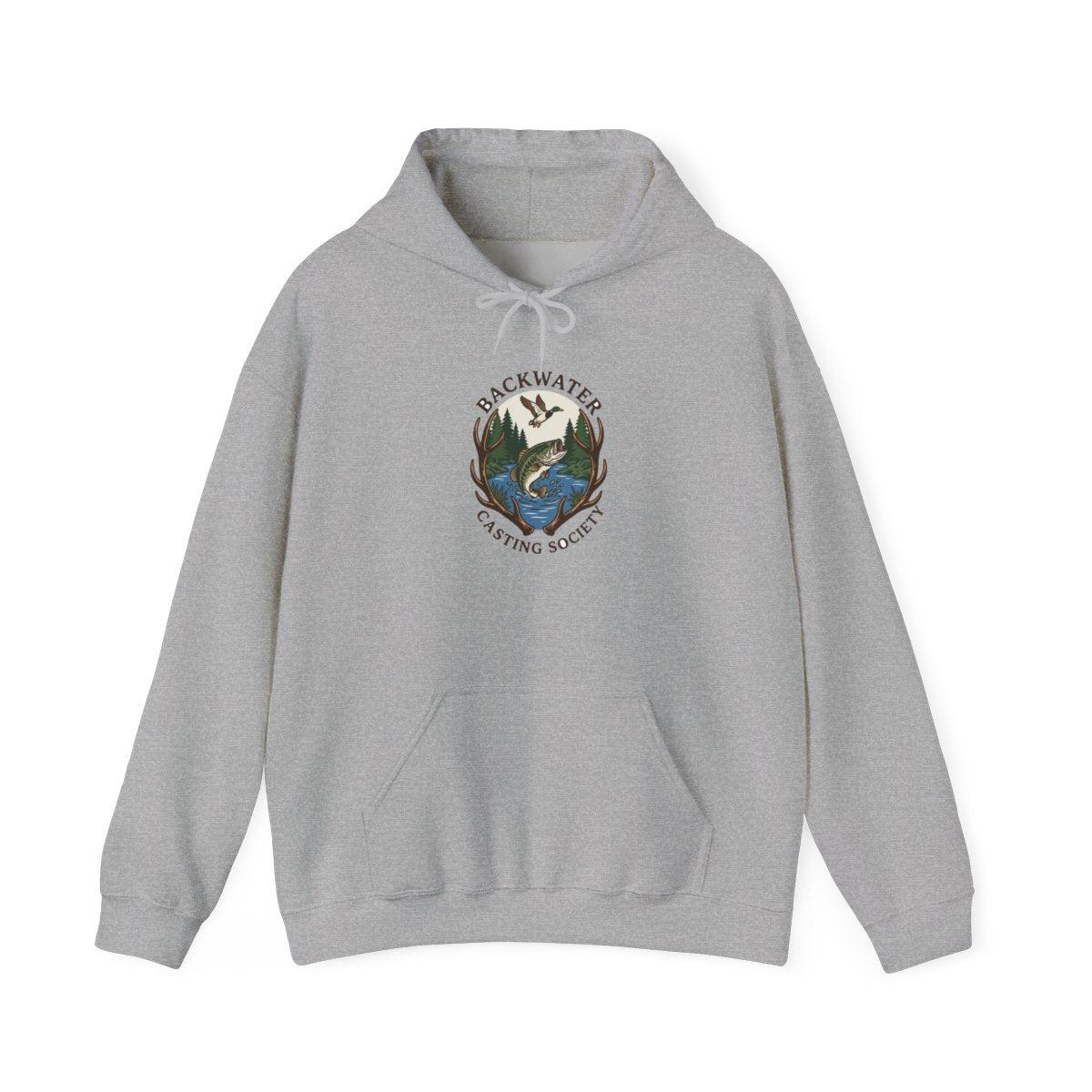 Backwater Casting Society Graphic Hoodie — lifestyle photo