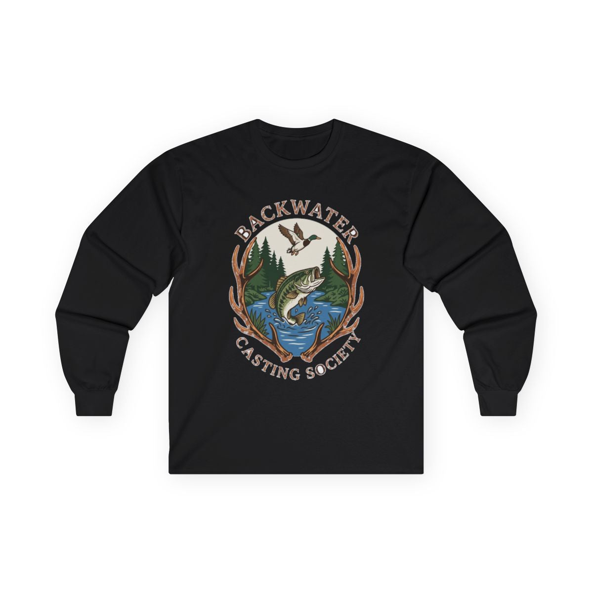 Backwater Casting Society Graphic Long Sleeve — lifestyle photo