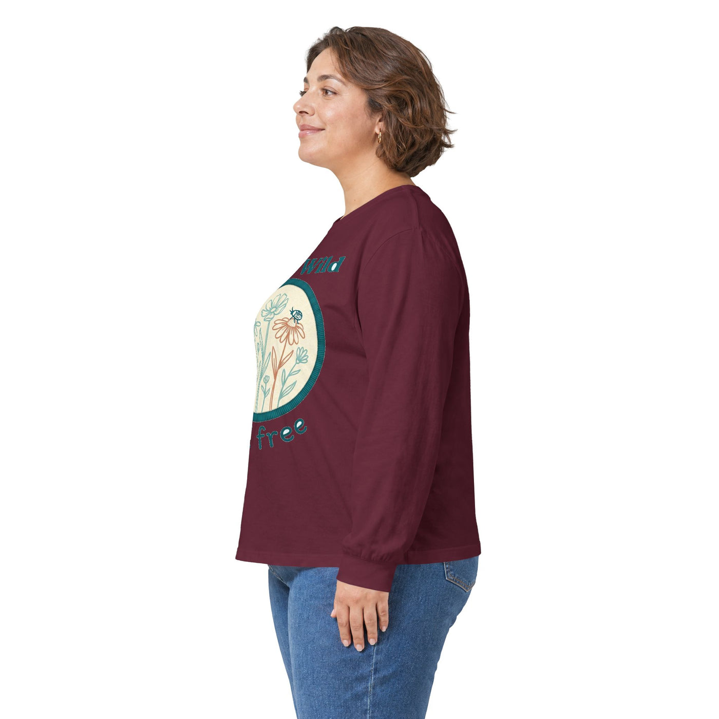 Stitched Meadow & Little Beetle Faux Embroidery Long Sleeve
