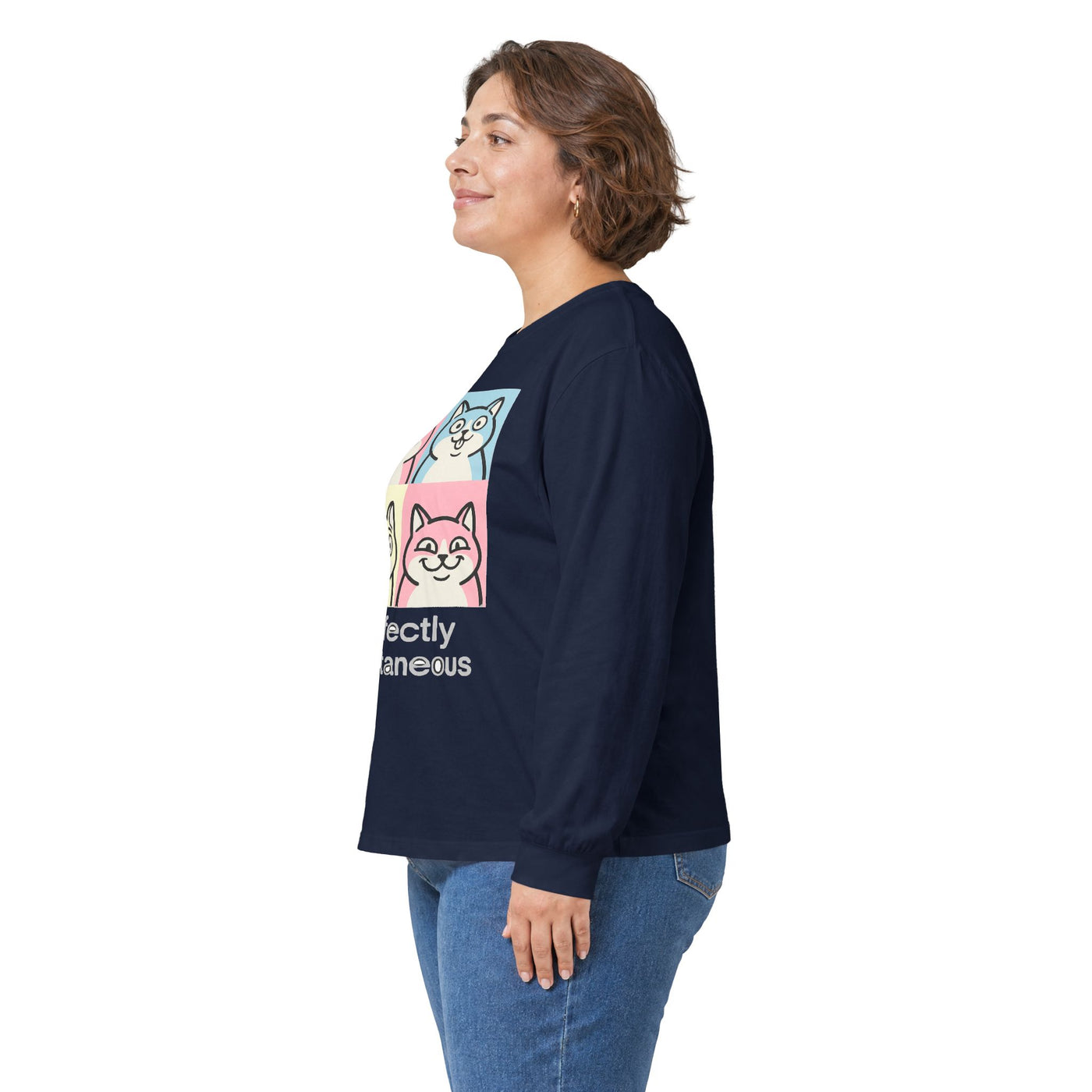 Pastel Pop Art Kitten Grid Long Sleeve