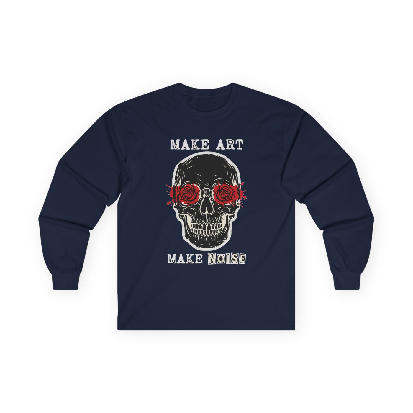 Make Art Make Noise Linocut Skull Long Sleeve