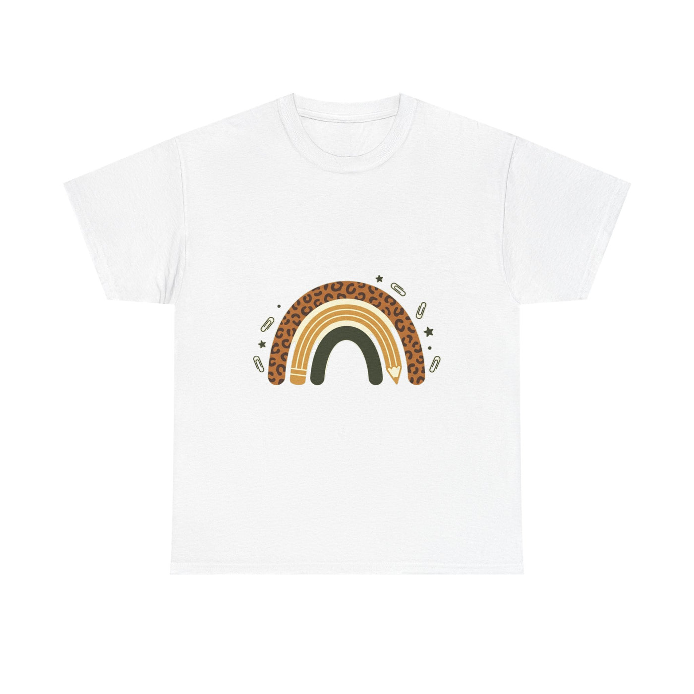Boho Leopard Rainbow Teacher T-Shirt