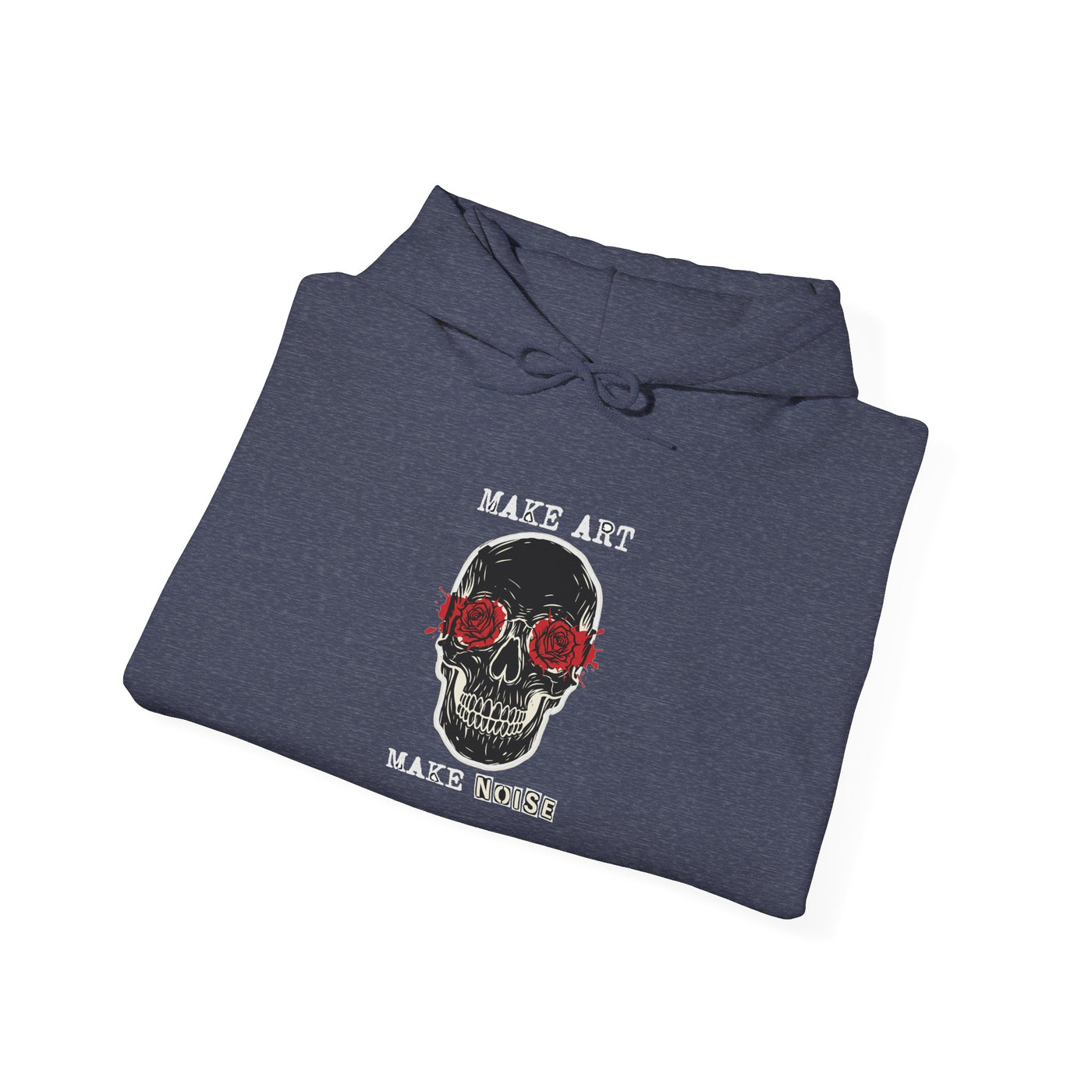 Make Art Make Noise Linocut Skull Hoodie