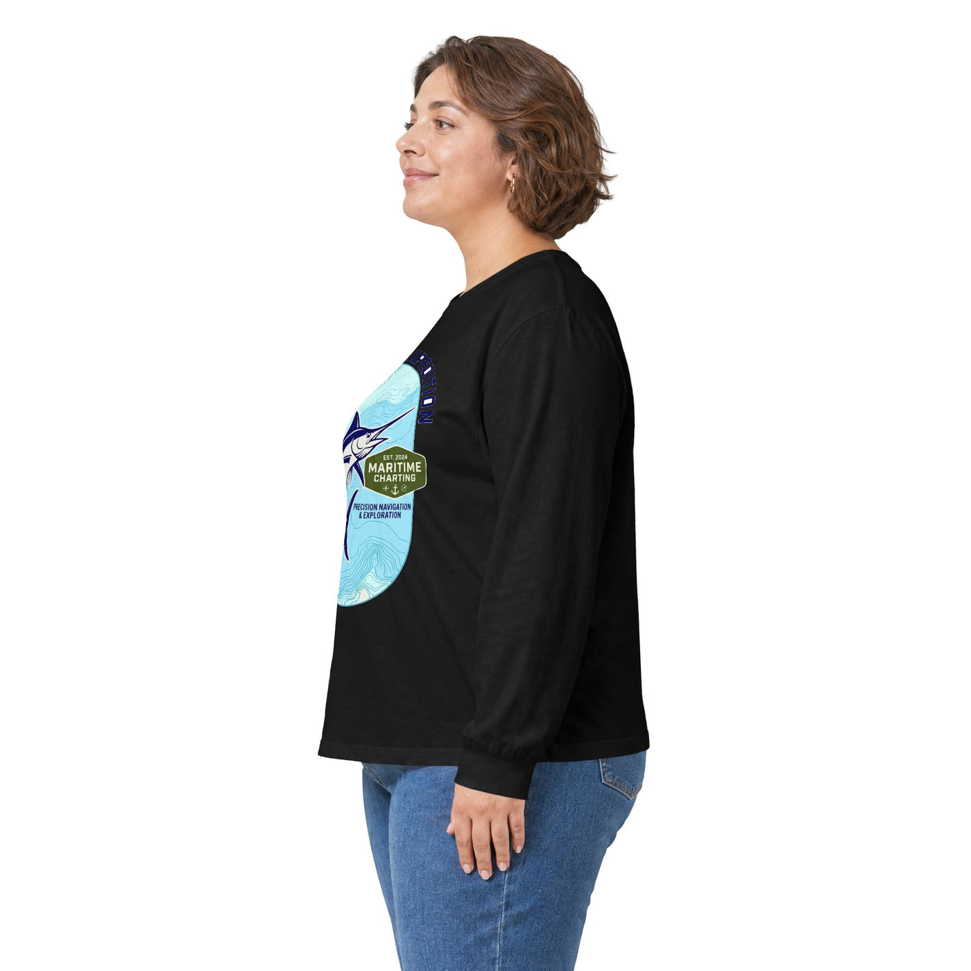 Coastal Bathymetry Marlin Badge Long Sleeve