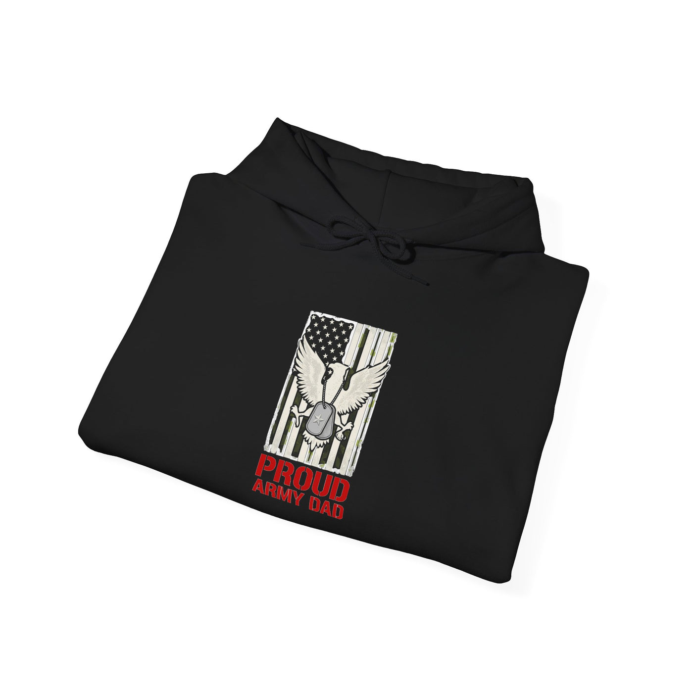 Proud Army Dad Dog Tags & Flag Hoodie
