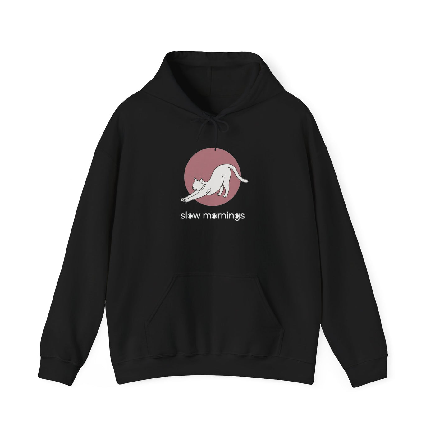 Minimalist Single-Line Stretching Cat Hoodie