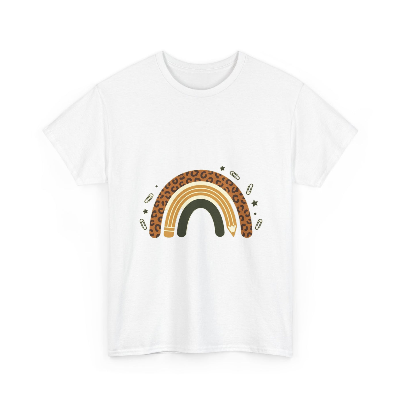 Boho Leopard Rainbow Teacher T-Shirt