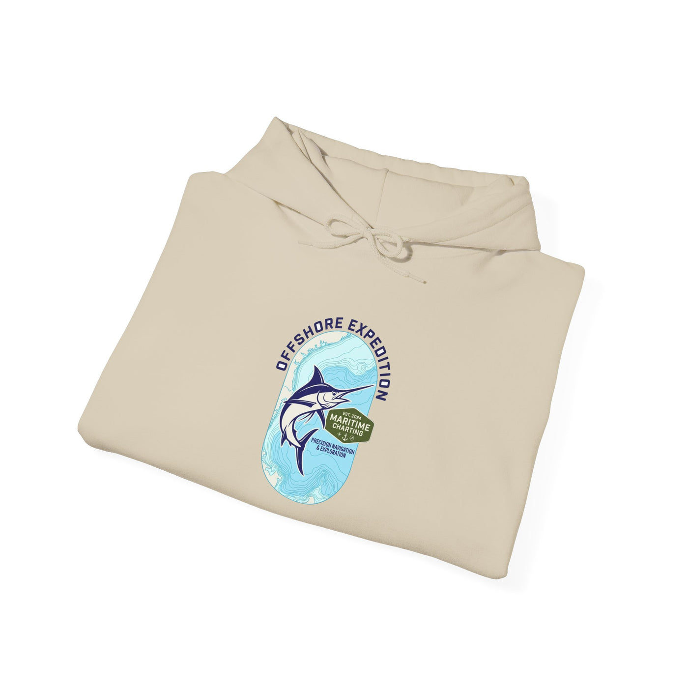 Coastal Bathymetry Marlin Badge Hoodie