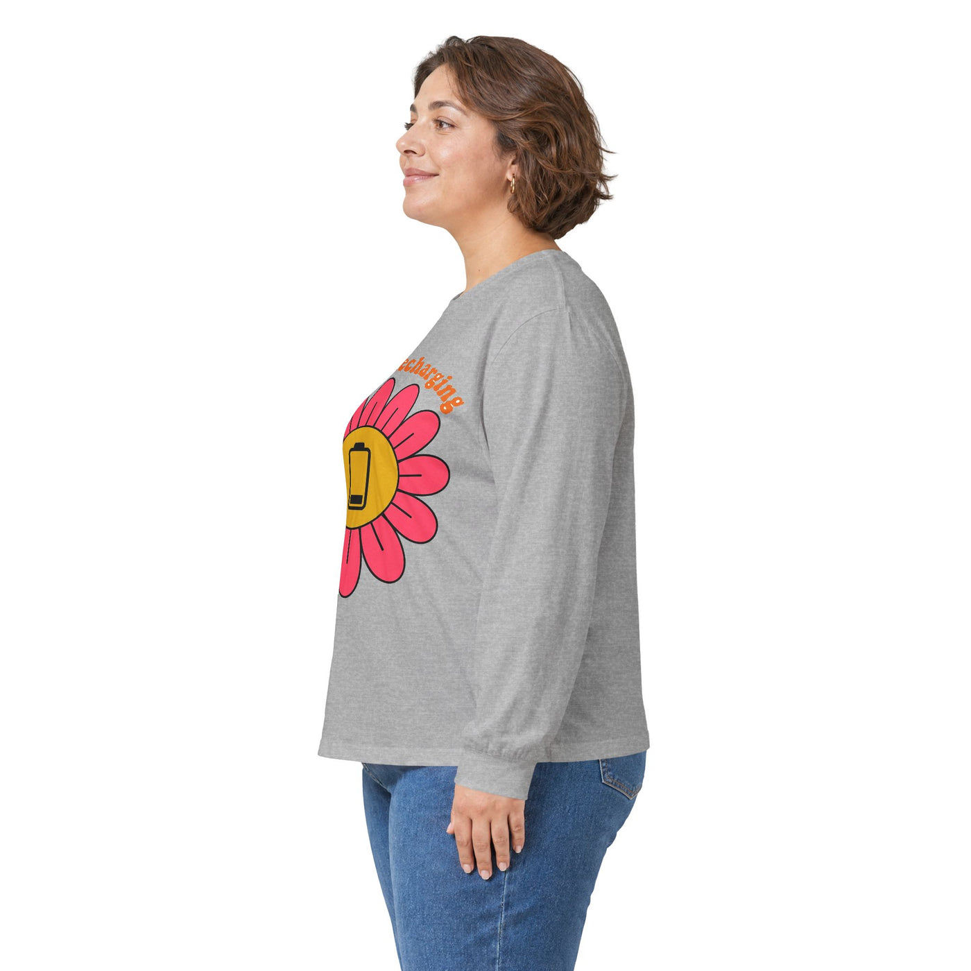 Recharging My Spark Retro Flower Long Sleeve