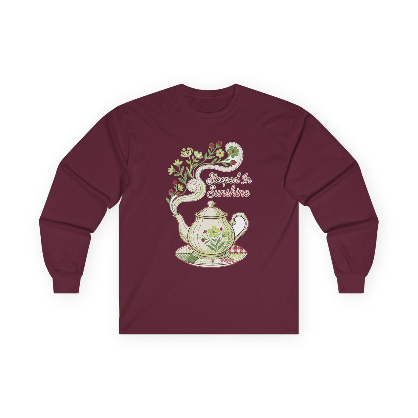 Steeped In Sunshine Faux Stitch Teapot Long Sleeve