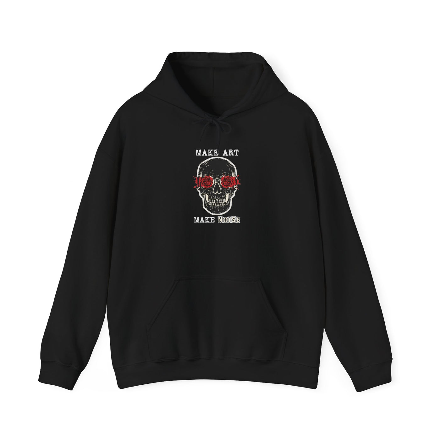 Make Art Make Noise Linocut Skull Hoodie