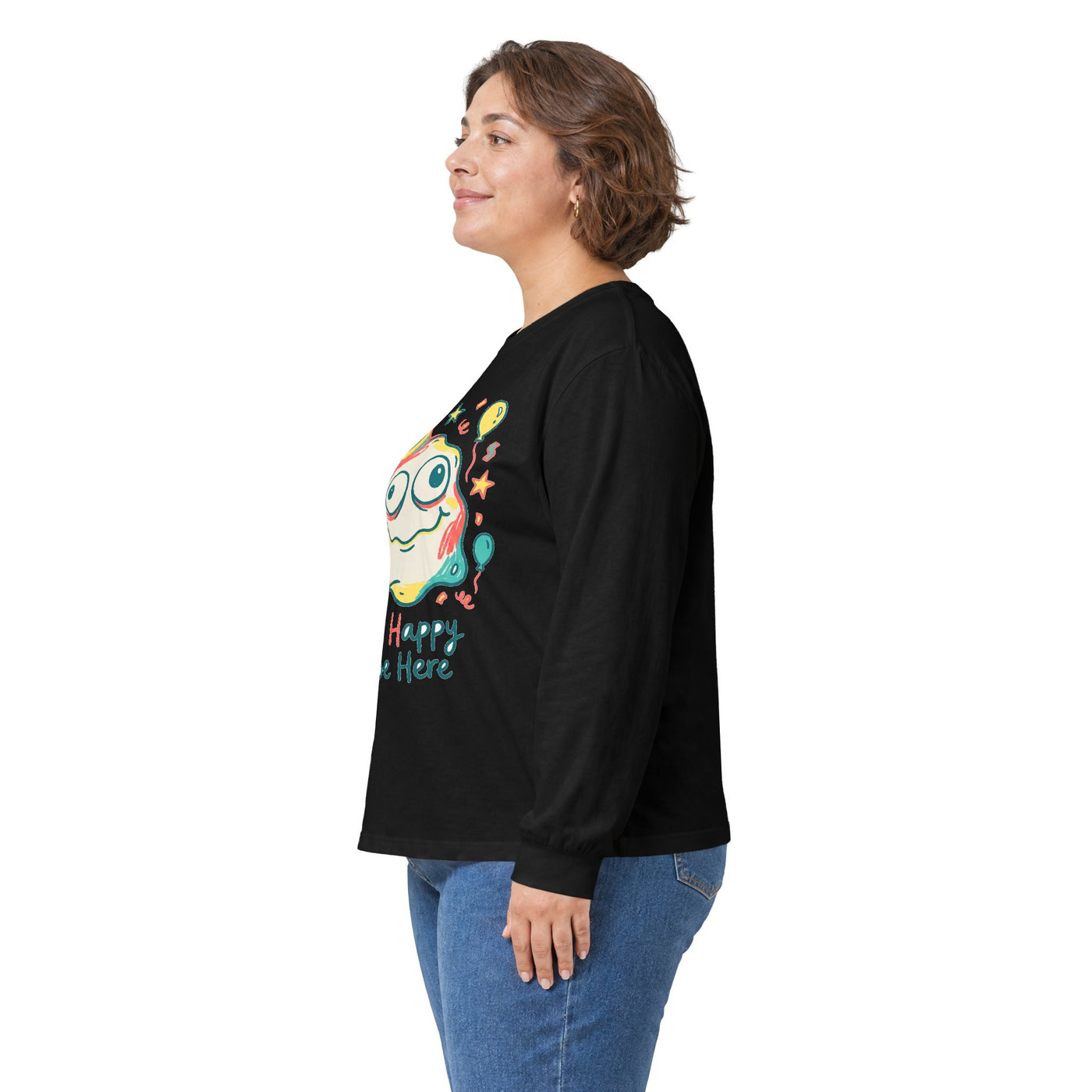 Wobbly Party Blob Just Happy To Be Here Long Sleeve