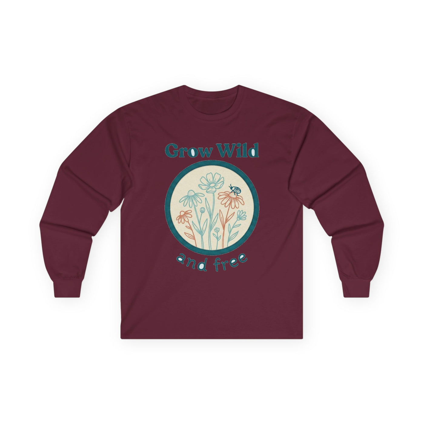 Stitched Meadow & Little Beetle Faux Embroidery Long Sleeve