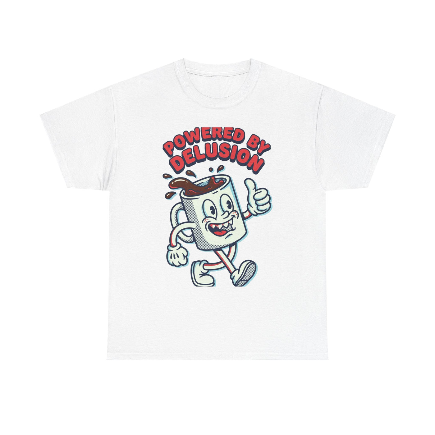 Powered By Delusion Coffee Mascot T-Shirt