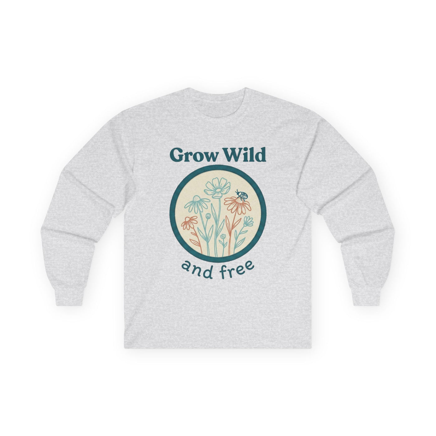Stitched Meadow & Little Beetle Faux Embroidery Long Sleeve