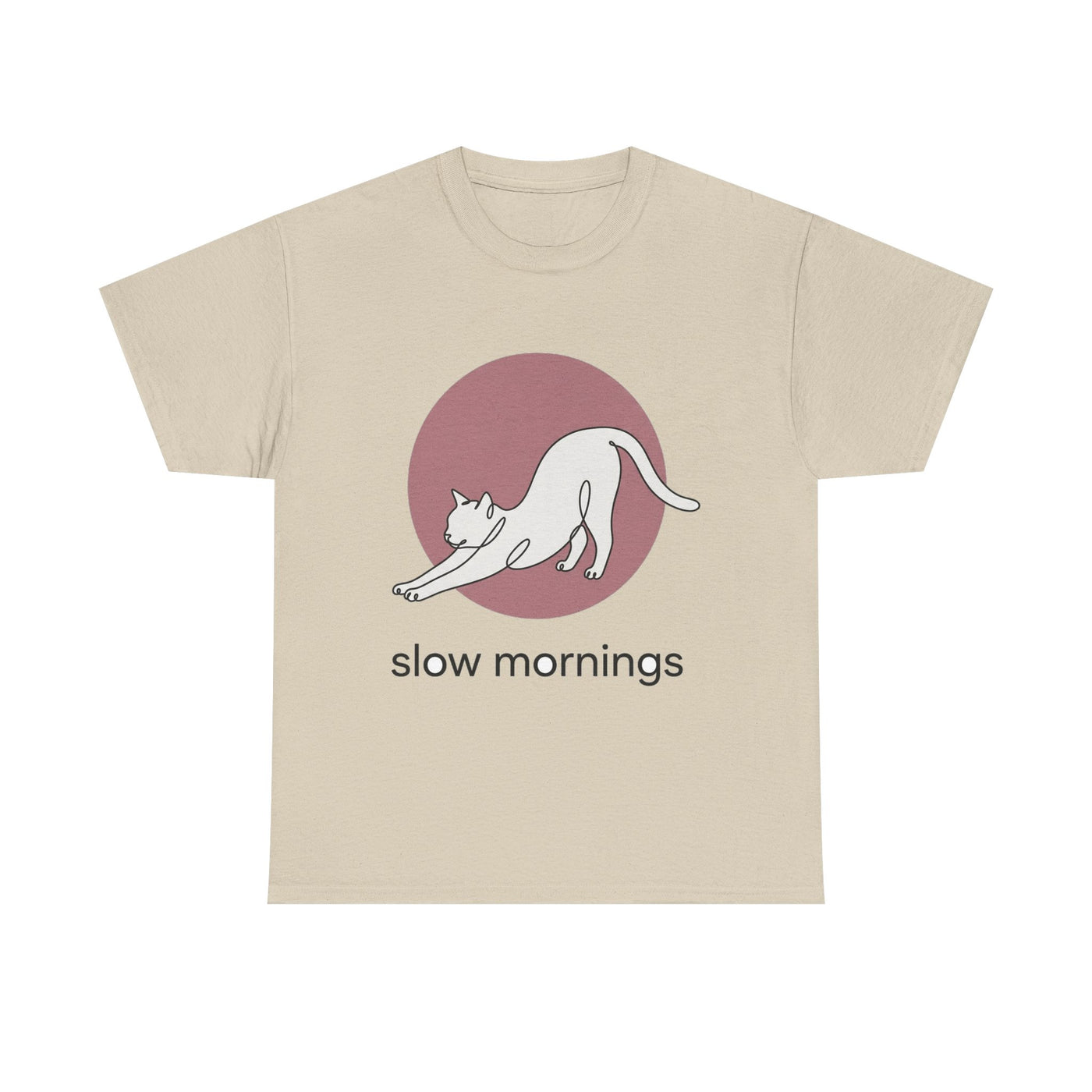 Slow Mornings Minimalist Cat T-Shirt