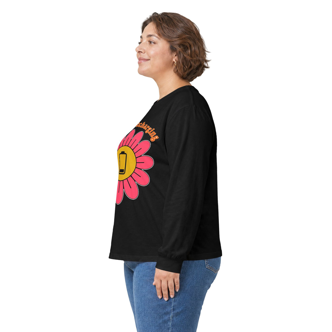 Recharging My Spark Retro Flower Long Sleeve
