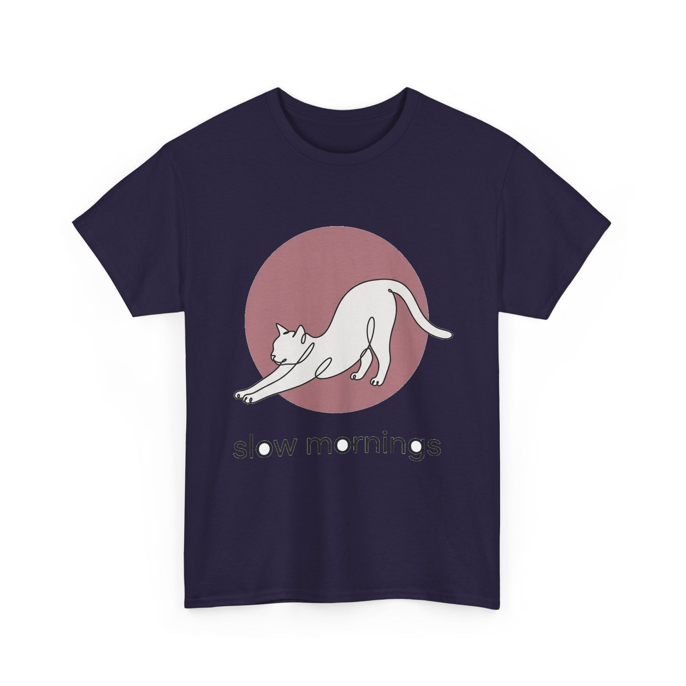 Slow Mornings Minimalist Cat T-Shirt