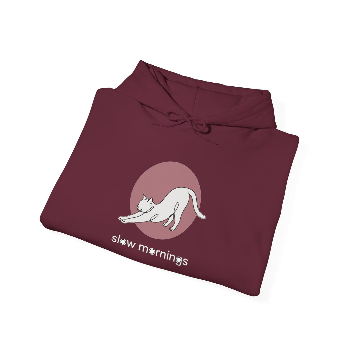 Minimalist Single-Line Stretching Cat Hoodie